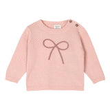 Rosewood pink sweater-knit baby pullover