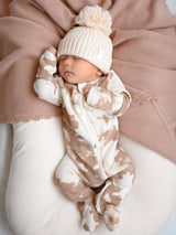 Almond Tie-Dye Organic Waffle Baby Footie