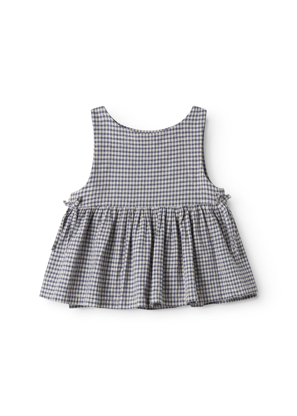 Navy Check Cotton and Linen Toddler Top - MarMar Copenhagen