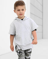 Grey Short-Sleeve Kids Hoodie (vendor placeholder photo)