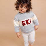 Grey Ski Cotton Knit Baby Sweater
