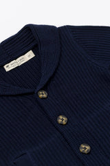 Navy Cable Knit Baby Cardigan   – Organic Cotton