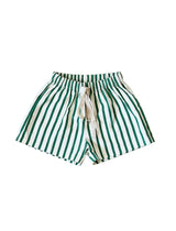 Green Stripe Cotton Toddler Shorts