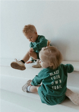 Green Blaze Your Own Trail kids sweatshirt - back print