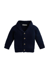 Collegiate Cable Knit Cardigan with Elbow Patches — Honey & Stitch baby & toddler clothing