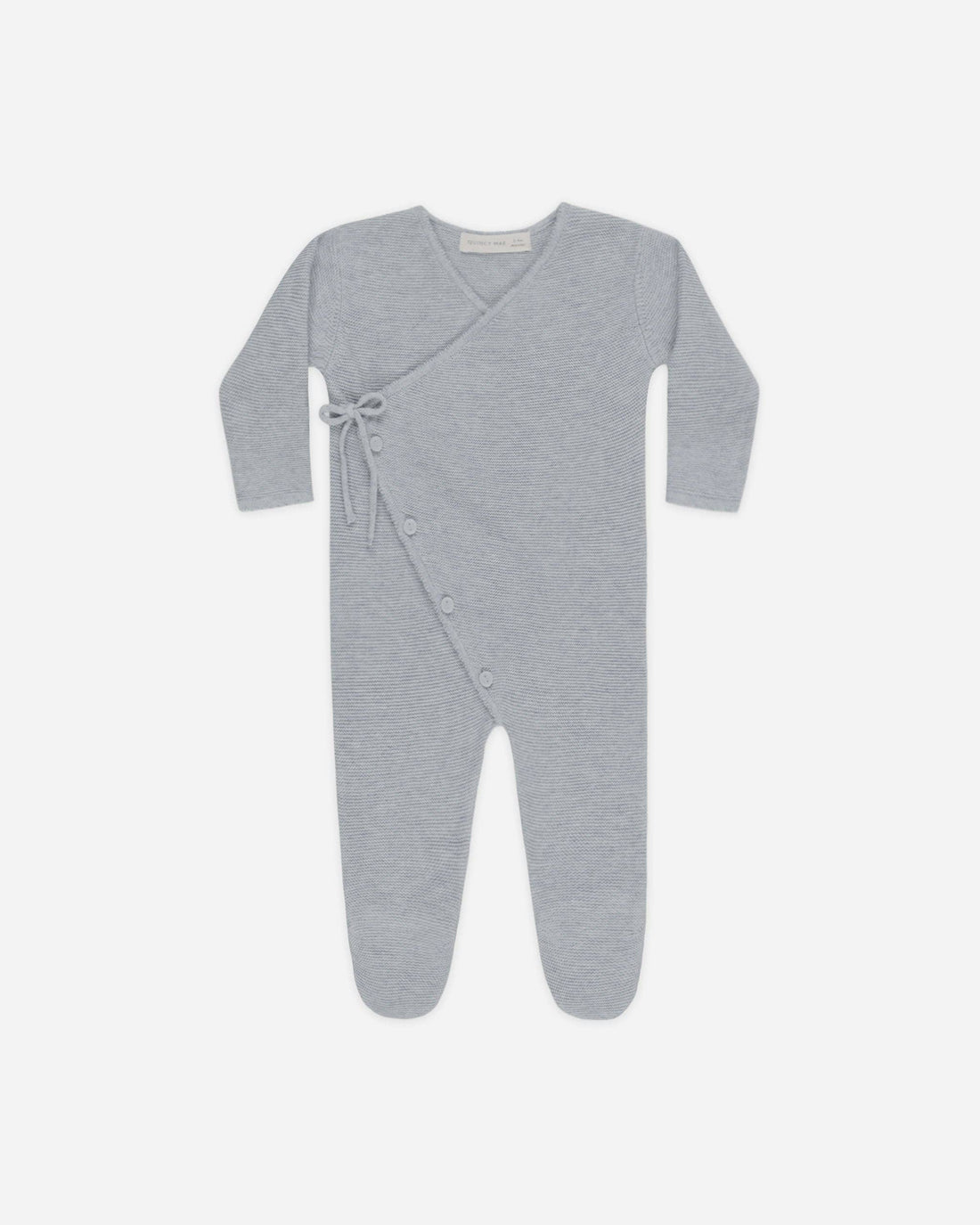 Wrap Knit Footie Heathered Dusty Blue