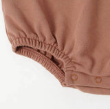 Rusty Red Cotton Knit Bubble Baby Romper