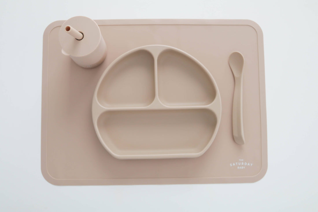 Non-Slip Silicone Placemat - The Saturday Baby (Coral)