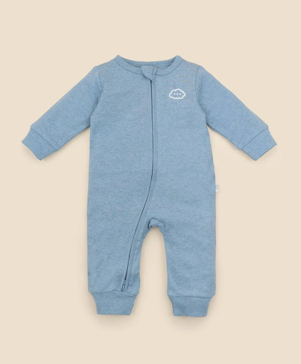 Organic Cotton Growsuit - Heather Blue