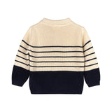 Stripe polo knit baby pullover and pant set – view 5