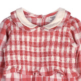 Cranberry Gingham Organic Cotton Baby Romper & Headband Set