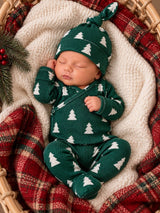 Spruce Trees Organic Waffle Kimono Baby Set