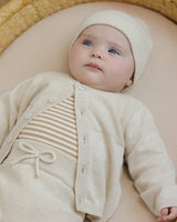 Heathered natural button baby cardigan – view 4