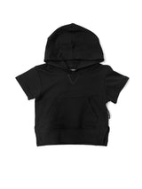 Black Short-Sleeve Kids Hoodie (vendor placeholder photo)
