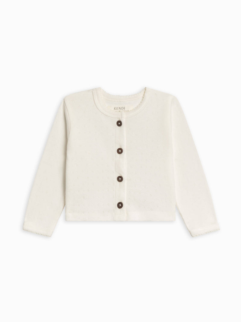Pointelle Button Down Cardigan