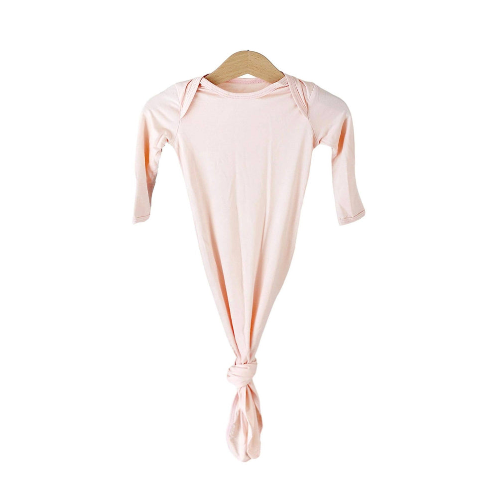 Blush pink bamboo knotted baby gown