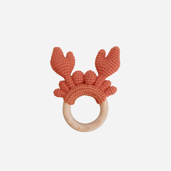 Crab crochet cotton baby teether