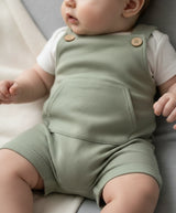 Sage french terry baby overalls – view 2