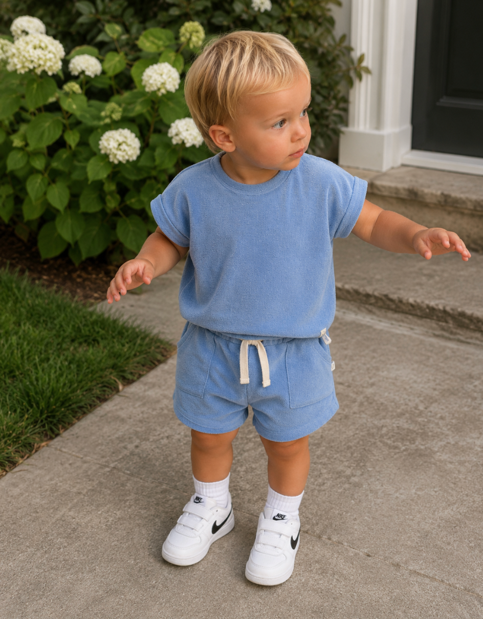 Cotton Terry Set - Sky Blue