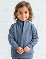 Blue fleece half-zip baby pullover – view 3
