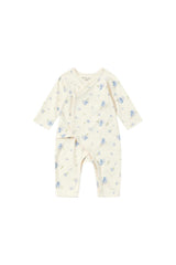 Blueberry kimono baby bodysuit in organic cotton