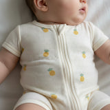 Organic pointelle boyleg baby zipsuit – view 2