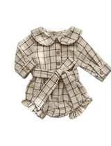 Plaid Cotton Romper with Bow — Honey & Stitch baby & toddler clothing