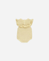 Yellow Pointelle Ruffle Baby Romper