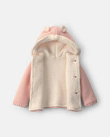 Baby Girl Bear Sweater Knit Hooded Jacket